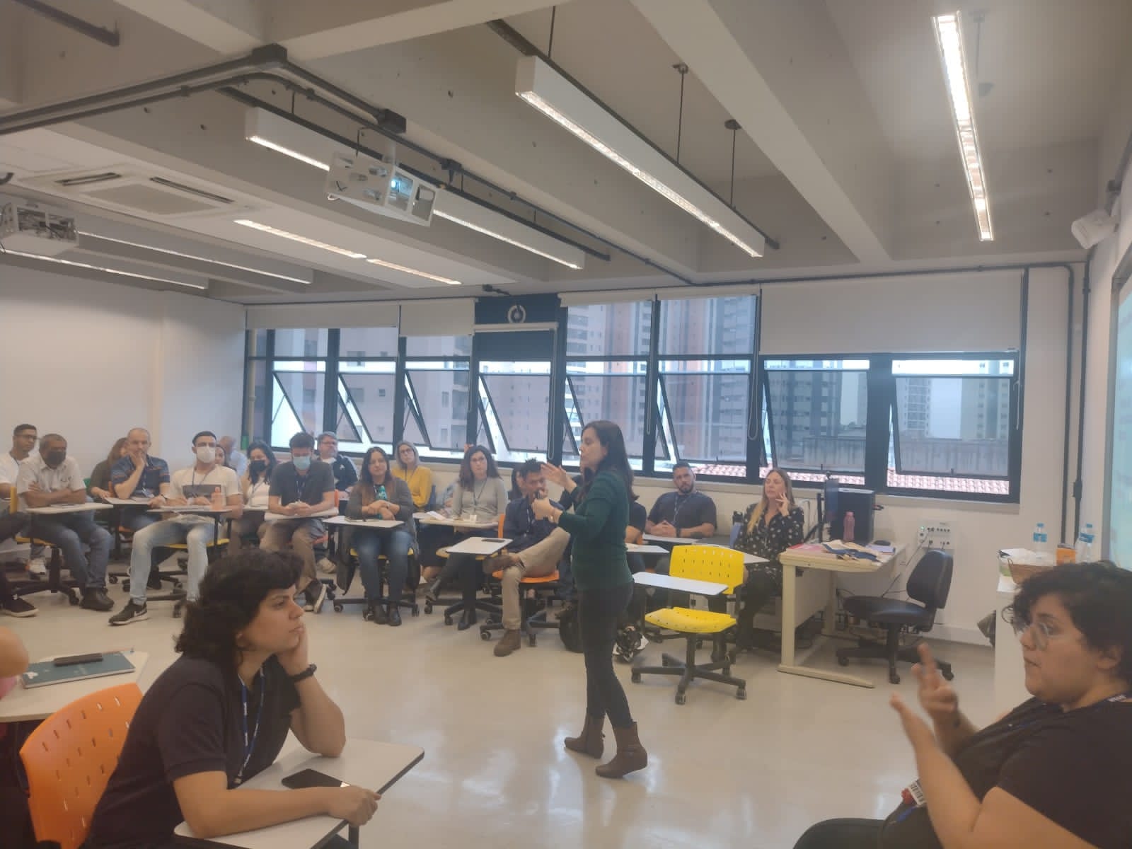 Flávia em treinamento